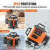 VEVOR Laser Level, 100ft, Self Leveling Manual Green 4 x 360° Cross 16 Line Laser, IP54 Waterproof Manual Self-leveling Mode & 5h Continuous Working Time Line Laser, Battery Include