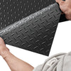 VEVOR Garage Floor Roll, 4 x 25 ft Garage Flooring Mat, 3 mm Thickened Rubber Diamond Plate Floor Protector Mat, Non-Slip, Wear-resist, Waterproof, Easy to Clean for Warehouse, Gyms,Trailer, Black