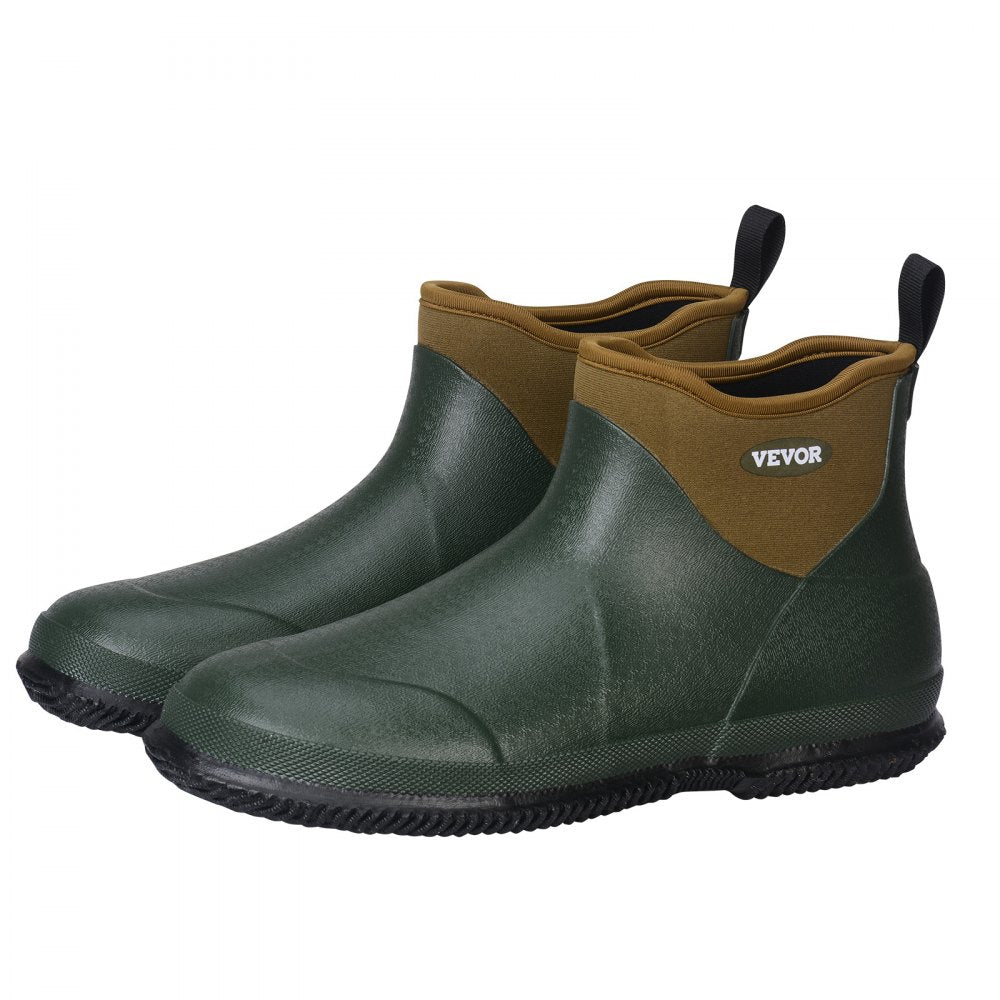 VEVOR Women's Deck Boots, Waterproof Fishing Rain Boots, Anti-Slip Ankle Rubber Boots, Gardening Insulated Mud Boots, Neoprene Rubber, Lightweight & Durable, for Manufacturing, Farming, Size 11 US