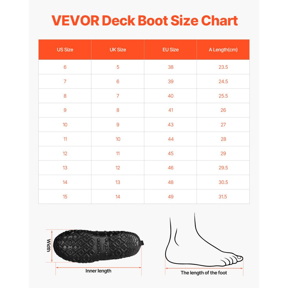 VEVOR Men's Steel Toe Rubber Boots, Protective Footwear, Waterproof Rain Fishing Boots, Outdoor Non-Slip Work Shoes, Lightweight and Durable, for Manufacturing, Construction, Farming, Size 12 US