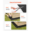 VEVOR Rubber Mulch Mat Roll, 140 x 4.5 in, Recycled Rubber Permanent Mulch Edging Border, Natural-Looking Flower Barrier with Stakes, 0.5 in Thick Cuttable Garden Edgings for Landscaping