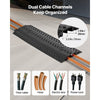 VEVOR Drop Over Cable Cover, 17,500 lbs/Axle Load Capacity, Heavy Duty Cable Hose Protector Ramp, Floor Cord Cover, for High Walking Traffic Areas, Indoor, Outdoor, Home, Office, Warehouse, 1 Pack