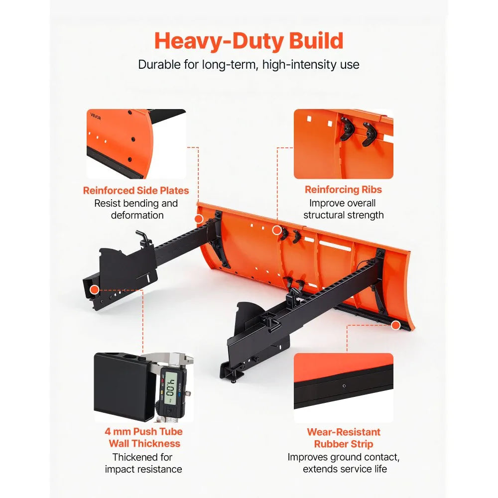 VEVOR Snow Plow Kit 22 to 32 in Width Adjustable Universal Plow Attachment, for Most Snowblowers, Dual-Mode Operation, Quick to Detach, Foldable Steel Scrape Blade, Efficient Snows Clearing, Black