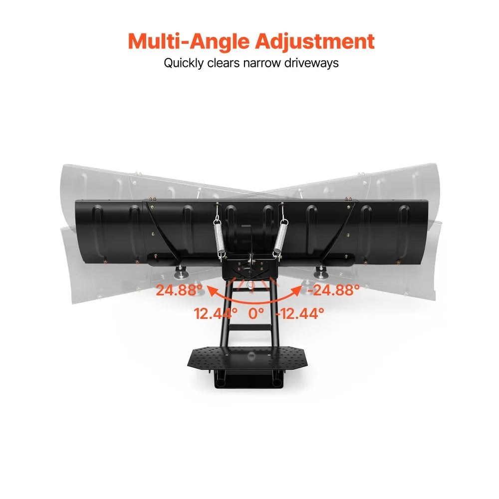 VEVOR Snow Plow Kit 43 in/72 in Width Adjustable Universal Plow Attachment, for Most ATVs and UTVs, Height & Left-Right Adjustable, 3 Mount Options, Steel ATV Scrape Blade, Efficient Snows Clearing