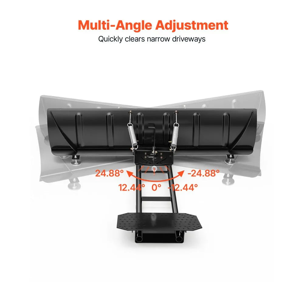 VEVOR Snow Plow Kit 60 in Universal Plow Attachment 3 Mount Options Black, for Most ATVs and UTVs, Height & Left-Right Adjustable, Quick to Detach, Steel ATV Scrape Blade, Efficient Snows Clearing