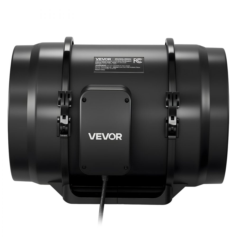 VEVOR 8" Inline Duct Fan, 720 CFM Ventilation Exhaust Fan Quiet AC Motor for Heating Cooling Booster, Grow Tents, Hydroponics
