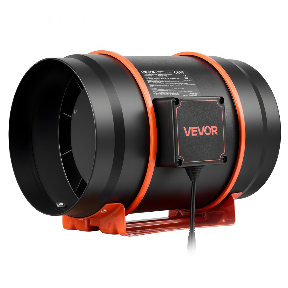VEVOR Inline Duct Fan, 807 CFM 8 inch EC Motor Exhaust Ventilation Fan with 10-Speed, PWM Controller, App Control, Temperature Humidity Sensor, Cooling for Grow Tent, Indoor Gardening, Hydroponics