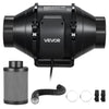 VEVOR 4" Air Filtration Kit, 180 CFM  Inline Duct Fan with Speed Controller, Carbon Filter & Ducting Ventilation System for Heating Cooling Booster, Grow Tents, Hydroponics