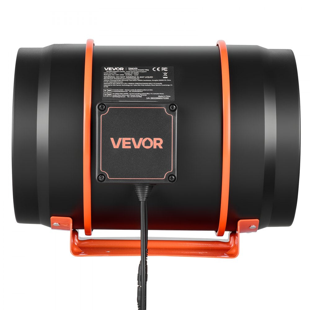 VEVOR Inline Duct Fan Kit Carbon Filter, 807 CFM 8 inch EC Motor Exhaust Ventilation Fan with 10-Speed, PWM Controller, App Control, Timer, Cooling for Grow Tent, Indoor Gardening, Hydroponics