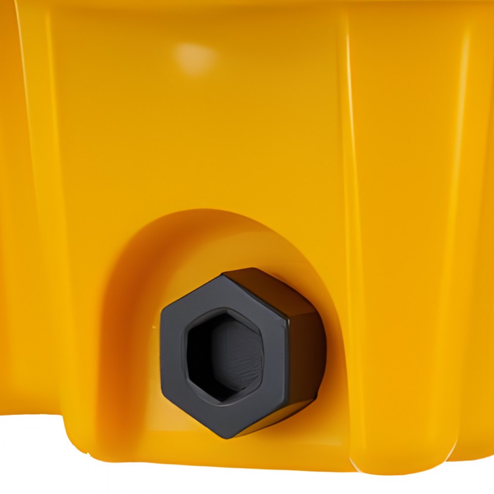 VEVOR Spill Containment Pallet, 1 Drum Low Profile Spill Containment Modular Platform, 11.4 Gallon Sump, 1543 lbs Load Capacity, Heavy-Duty Polyethylene Tray with Drain, 26.4" x 26.6" x 5.9", Yellow