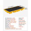 VEVOR Spill Containment Pallet, 2 Drum Low Profile Spill Containment Modular Platform, 21 Gallon Sump, 4409 lbs Load Capacity, Heavy-Duty Polyethylene Tray with Drain, 51.8" x 26.8" x 5.9", Yellow