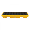 VEVOR Spill Containment Pallet, 2 Drum Low Profile Spill Containment Modular Platform, 21 Gallon Sump, 4409 lbs Load Capacity, Heavy-Duty Polyethylene Tray with Drain, 51.8" x 26.8" x 5.9", Yellow