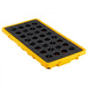 VEVOR Spill Containment Pallet, 2 Drum Low Profile Spill Containment Modular Platform, 21 Gallon Sump, 4409 lbs Load Capacity, Heavy-Duty Polyethylene Tray with Drain, 51.8" x 26.8" x 5.9", Yellow