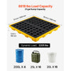 VEVOR Spill Containment Pallet, 4 Drum Low Profile Spill Containment Modular Platform, 31 Gallon Sump, 8818 lbs Load Capacity, Heavy-Duty Polyethylene Tray with Drain, 51.4" x 50.4" x 5.9", Yellow