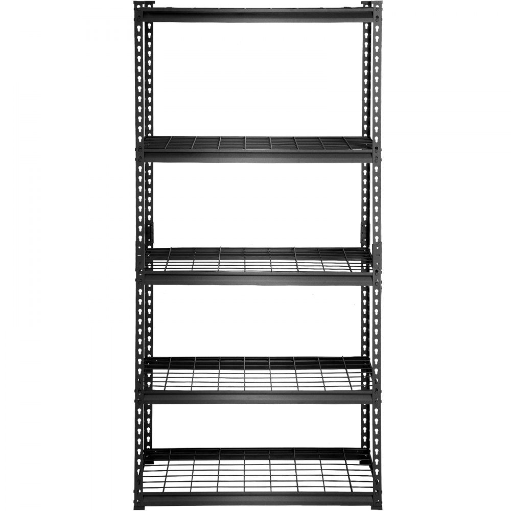 VEVOR Storage Shelving Unit, 5-Tier Adjustable, 2000 lbs Capacity, Heavy Duty Garage Shelves Metal Organizer Wire Rack, Black, 36" L x 16" W x 72" H for Kitchen Pantry Basement Bathroom Laundry Closet