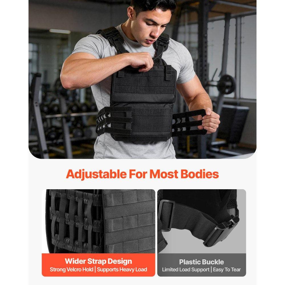 VEVOR Weighted Vest, Body Weight Vest with Shoulder Pad, and Reflective Stripe, Exercise Set for Men Women, Workout Equipment for  Strength Training, Running, Jogging, Fitness, Muscle Building