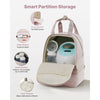 VEVOR Breast Pump Backpack, Breast Feeding Bag with Ice Pack, Fits for S1/S2, Pumping Accessories & Breastmilk Storage, Portable Pump Carrying Case for Work, Travel and Family Use, Light Pink