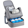 VEVOR Breast Pump Bag, Breast Feeding Bag with Ice Pack, Fits for S1/S2, Pumping Accessories & Breastmilk Storage, Portable Pump Carrying Case for Work, Travel and Family Use, Grey