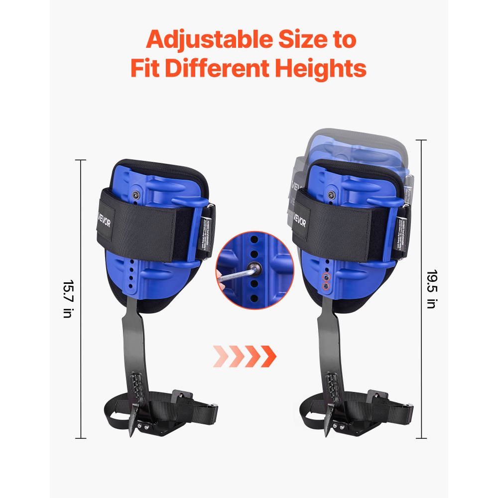 VEVOR Tree Climbing Spikes Set, Height-Adjustable Tree Climbing Gear with Straps & Waist Harness, 350 lbs Load Capacity, Heavy Duty Steel Climb Spurs Arborist Equipment for Fruit Picking Hunting