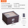 VEVOR Cigar Humidor, Glass Top Cigar Humidor Box, Handmade Spanish Cedar Wood Cigar Desktop Box, Cigar Storage Case with Humidifier, Hygrometer, Divider and Accessory Drawer, 30-50 Cigars