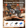 VEVOR Sliding Compound Miter Saw, 7-1/4 inch Blade, DC 18.5V Cordless Miter Saw, with LED Precision Alignment, Adjustable Angles, Battery and Charger Included, for Cutting Wood, Metals, Laminates
