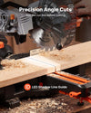 VEVOR Sliding Compound Miter Saw, 7-1/4 inch Blade, DC 18.5V Cordless Miter Saw, with LED Precision Alignment, Adjustable Angles, Battery and Charger Included, for Cutting Wood, Metals, Laminates