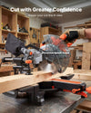 VEVOR Sliding Compound Miter Saw, 7-1/4 inch Blade, DC 18.5V Cordless Miter Saw, with LED Precision Alignment, Adjustable Angles, Battery and Charger Included, for Cutting Wood, Metals, Laminates