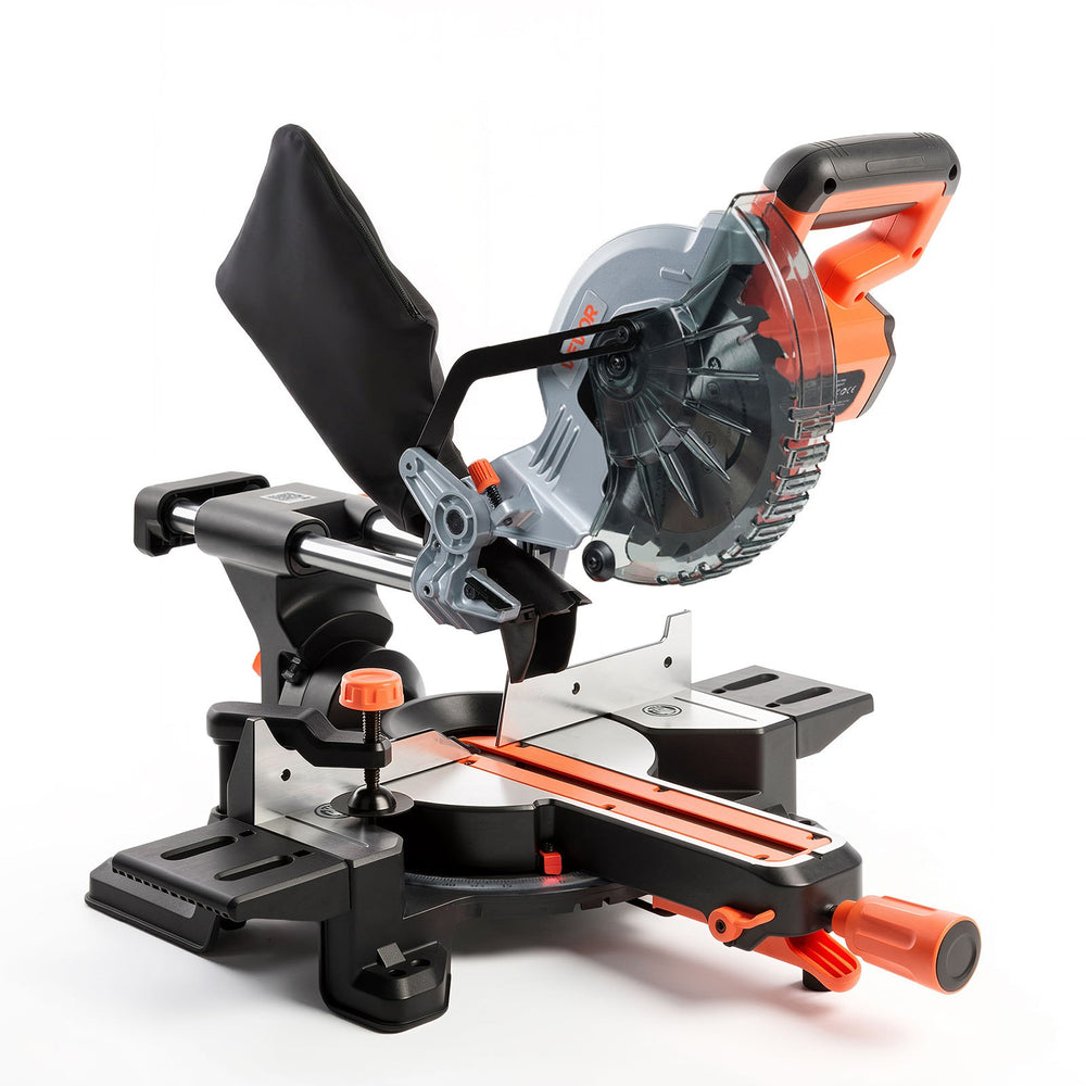 VEVOR Sliding Compound Miter Saw, 7-1/4 inch Blade, DC 18.5V Cordless Miter Saw, with LED Precision Alignment, Adjustable Angles, Battery and Charger Included, for Cutting Wood, Metals, Laminates