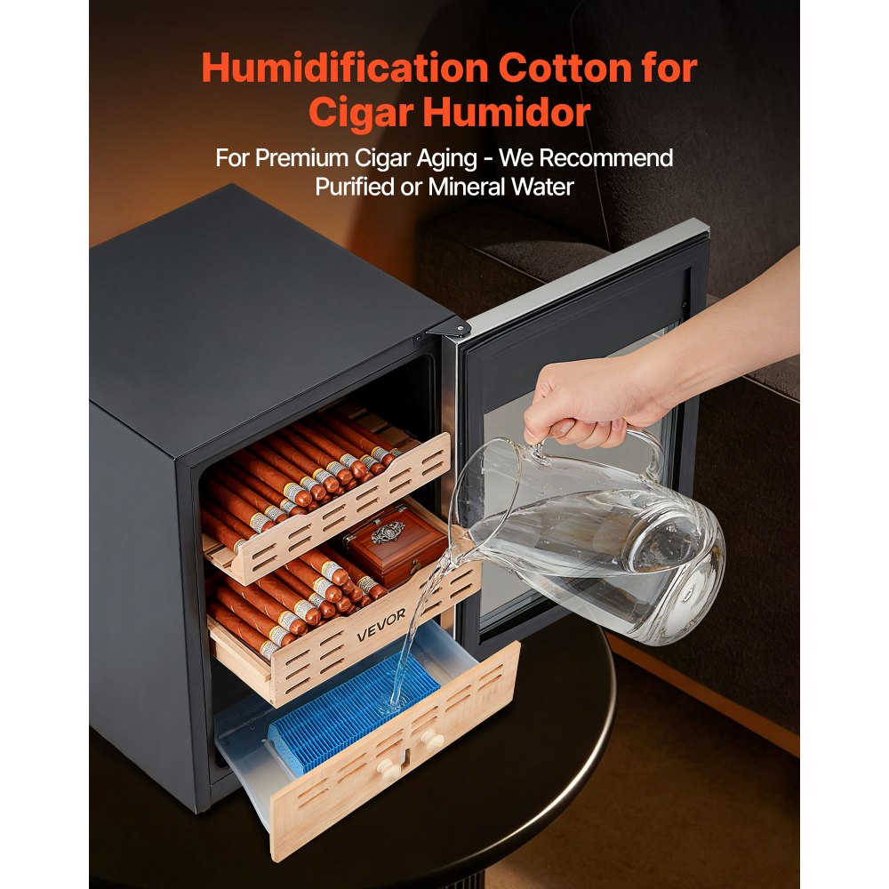 VEVOR Humidifier Replacement Filter, Single Pack Humidifying Pad for CM-50D/CM-80D Cigar Humidor Water Tanks, 3D Multi-Layer Honeycomb Mesh, Cigar Flavor Preservation, Cut-to-Fit for Your Humidor