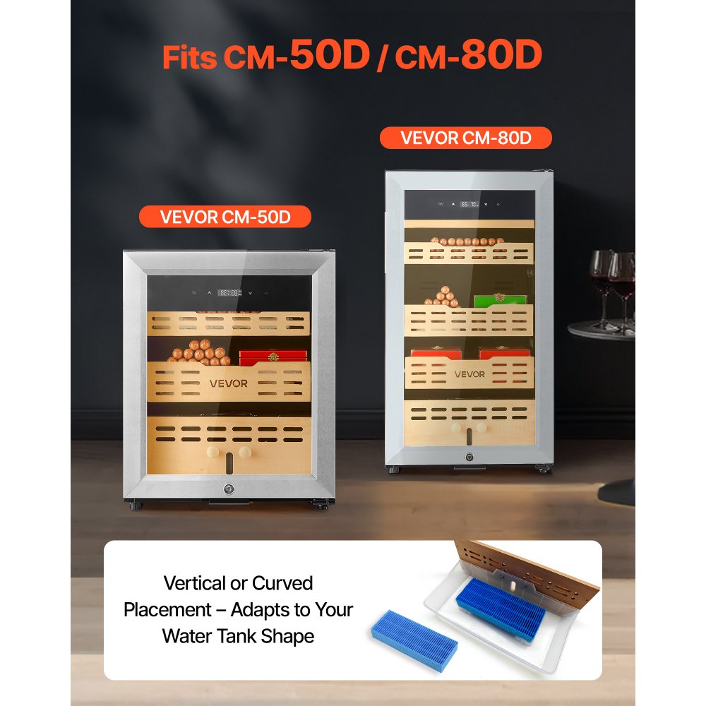 VEVOR Humidifier Replacement Filter, Single Pack Humidifying Pad for CM-50D/CM-80D Cigar Humidor Water Tanks, 3D Multi-Layer Honeycomb Mesh, Cigar Flavor Preservation, Cut-to-Fit for Your Humidor