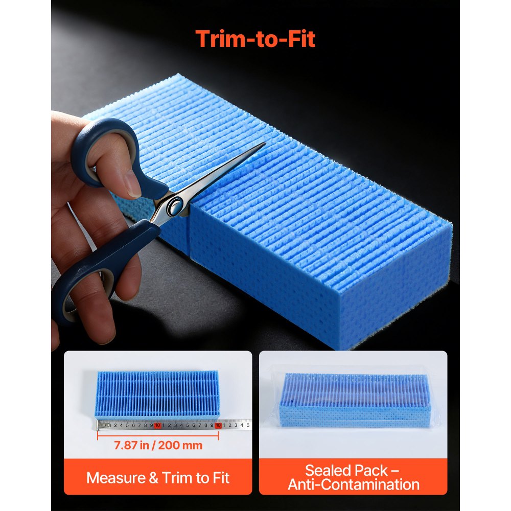VEVOR Humidifier Replacement Filter, Single Pack Humidifying Pad for CM-50D/CM-80D Cigar Humidor Water Tanks, 3D Multi-Layer Honeycomb Mesh, Cigar Flavor Preservation, Cut-to-Fit for Your Humidor