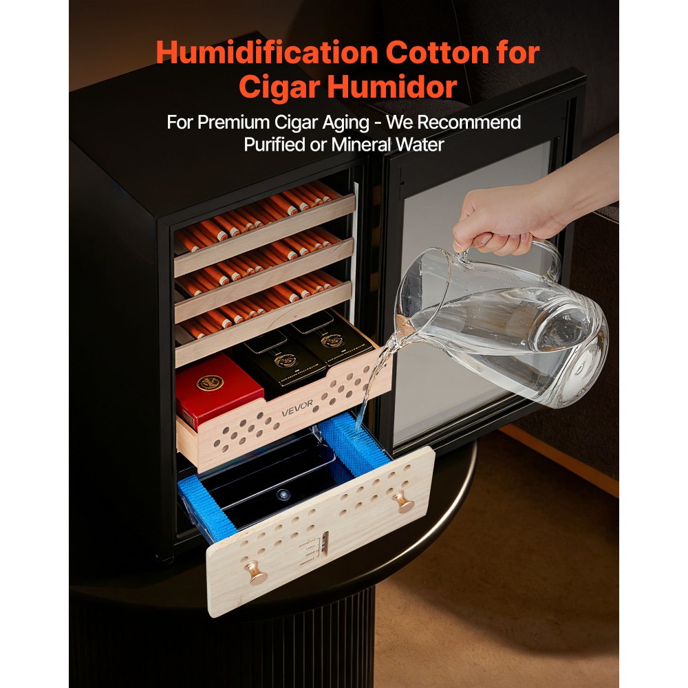 VEVOR Humidifier Replacement Filter, 2 Packs Humidifying Pad Compatible with JC-60/JC-70 Cigar Humidor Water Tank, 3D Multi-Layer Honeycomb Mesh, Cigar Flavor Preservation, Cut-to-Fit for Your Humidor