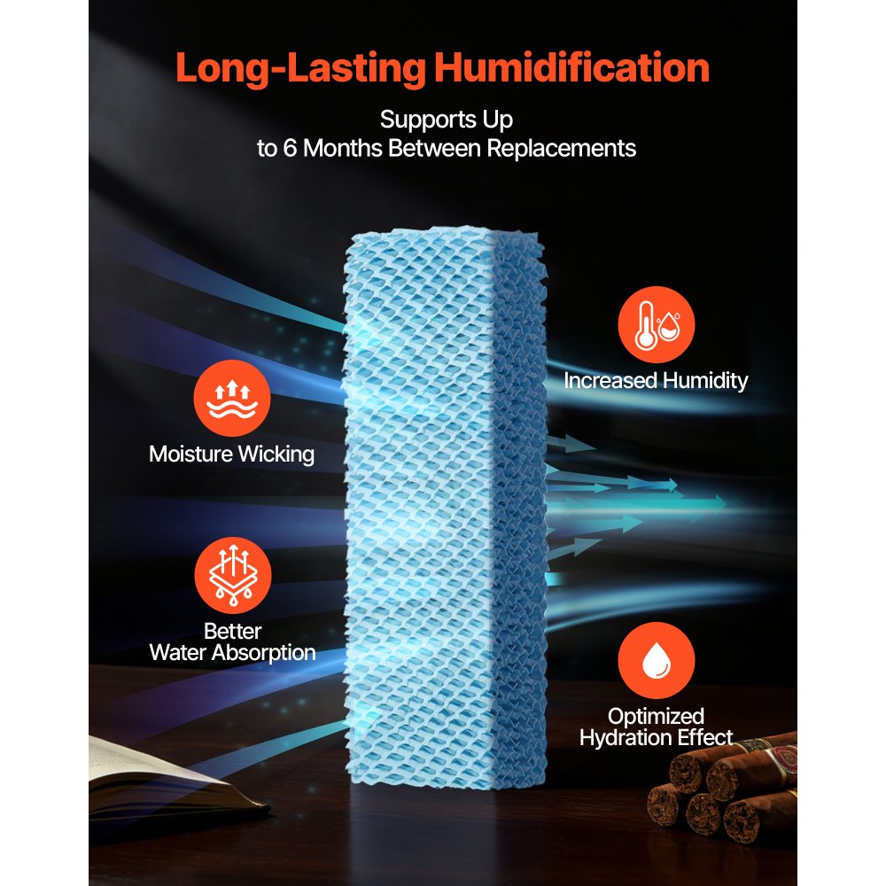 VEVOR Humidifier Replacement Filter, Single Pack Humidifying Pad Compatible with YC-288 Cigar Humidor Water Tank, 3D Multi-Layer Honeycomb Mesh, Cigar Flavor Preservation, Cut-to-Fit for Your Humidor