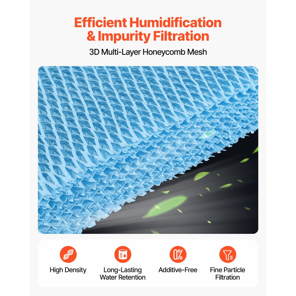 VEVOR Humidifier Replacement Filter, Single Pack Humidifying Pad Compatible with YC-88 Cigar Humidor Water Tank, 3D Multi-Layer Honeycomb Mesh, Cigar Flavor Preservation, Cut-to-Fit for Your Humidor