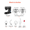 VEVOR Stand Mixer, 5.3QT + 4.4QT Two Stainless Steel Bowls, 10+P Speeds Tilt-head Food Mixer, Kitchen Mixer with Dough Hook, Wire Whip, Beater, Scraper, Household Stand Mixer for Baking Mixing, Black