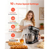VEVOR Stand Mixer, 5QT Dough Mixer, 10+P Speeds Tilt-head Food Mixer, Kitchen Mixer with Stainless Steel Bowl, Dough Hook, Wire Whip, Beater, Scraper, Household Stand Mixer for Baking Mixing, Black