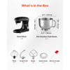 VEVOR Stand Mixer, 6 QT Dough Mixer, 660W 6 + P Speeds Tilt-head Food Mixer with Stainless Steel Bowl, Dough Hook, Wire Whip, Flat Beater, Scraper,Household Stand Mixer for Baking & Mixing, Black
