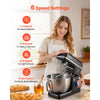 VEVOR Stand Mixer, 8.3QT Dough Mixer, 660W 6+P Speeds Tilt-head Food Mixer with Stainless Steel Bowl, Dough Hook, Wire Whip, Flat Beater, Scraper, Household Stand Mixer for Baking & Mixing, Black