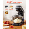 VEVOR Stand Mixer, 8.3QT Dough Mixer, 660W 6+P Speeds Tilt-head Food Mixer with Stainless Steel Bowl, Dough Hook, Wire Whip, Flat Beater, Scraper, Household Stand Mixer for Baking & Mixing, Black