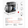 VEVOR Stand Mixer, 8.3QT Dough Mixer, 660W 6+P Speeds Tilt-head Food Mixer with Stainless Steel Bowl, Dough Hook, Wire Whip, Flat Beater, Scraper, Household Stand Mixer for Baking & Mixing, Black