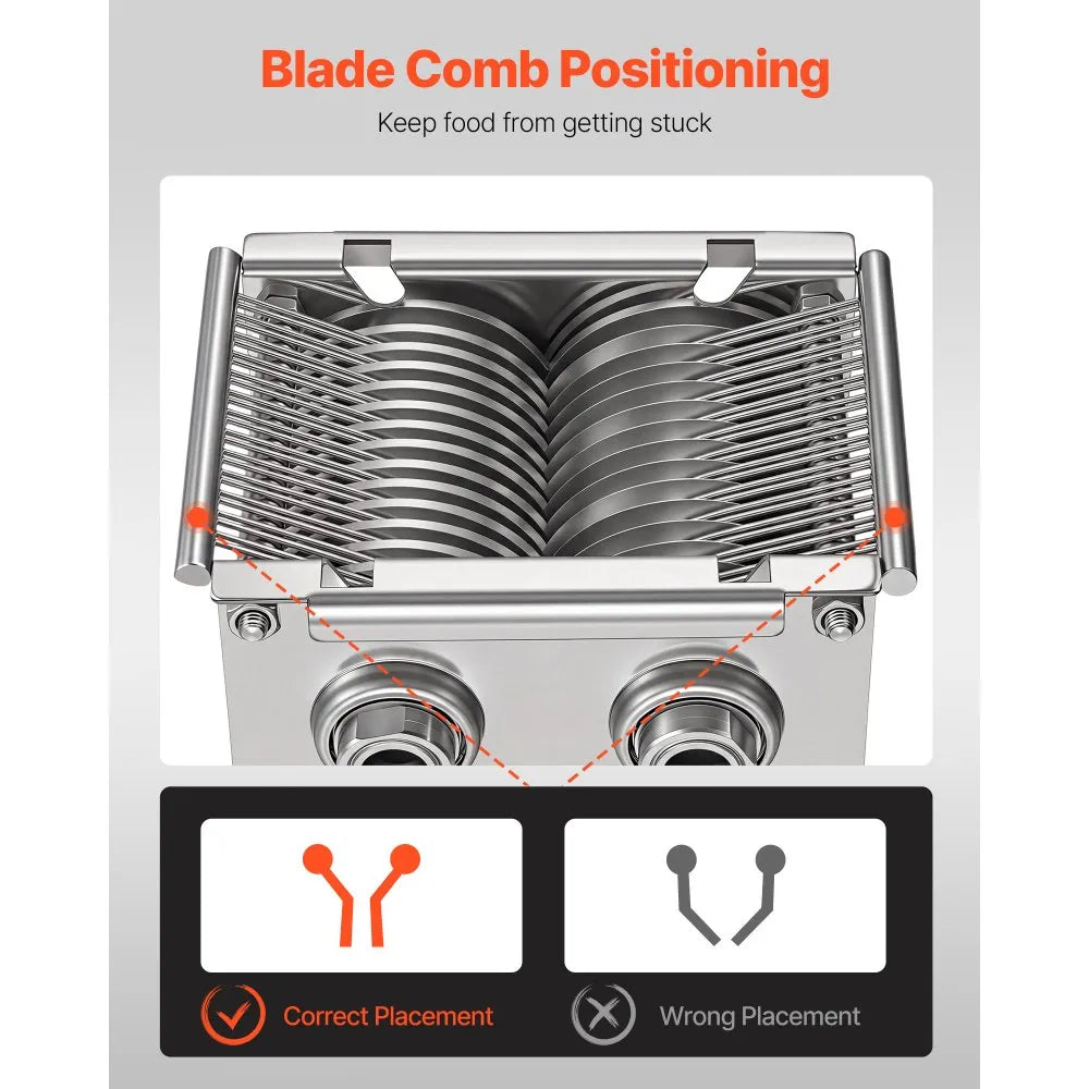 VEVOR Meat Cutter Machine Blade, 7 mm Replacement Commercial Blade for Model 90 Food Slicer, Stainless Steel, for Boneless Meat, Soft Vegetables