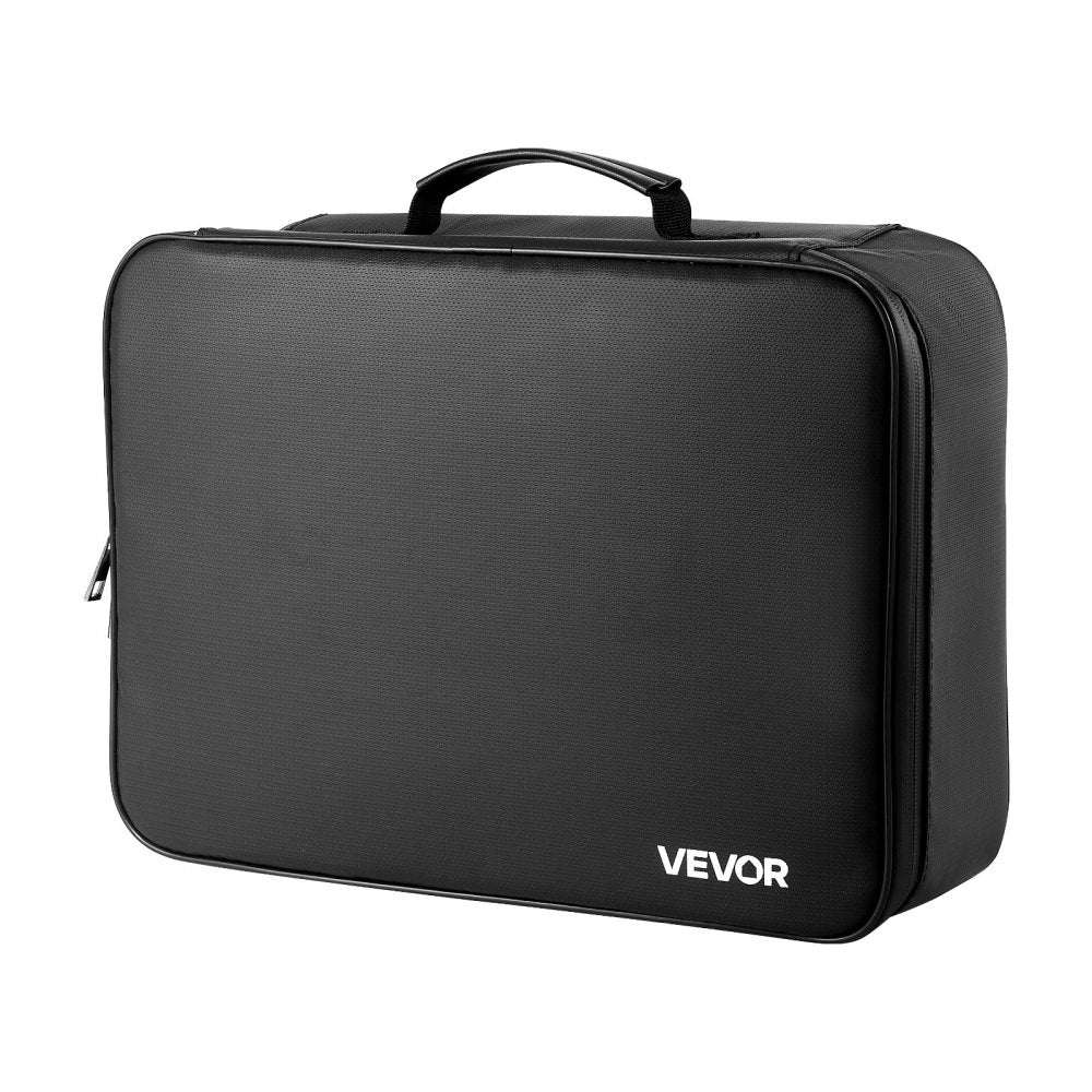 VEVOR Fireproof Document Box, 1832 ℉ Heat Insulated Fireproof & Waterproof Box with Lock, Portable Multi-Layer Home Office Travel File Storage Organizer, for Passports, Important Documents, Files