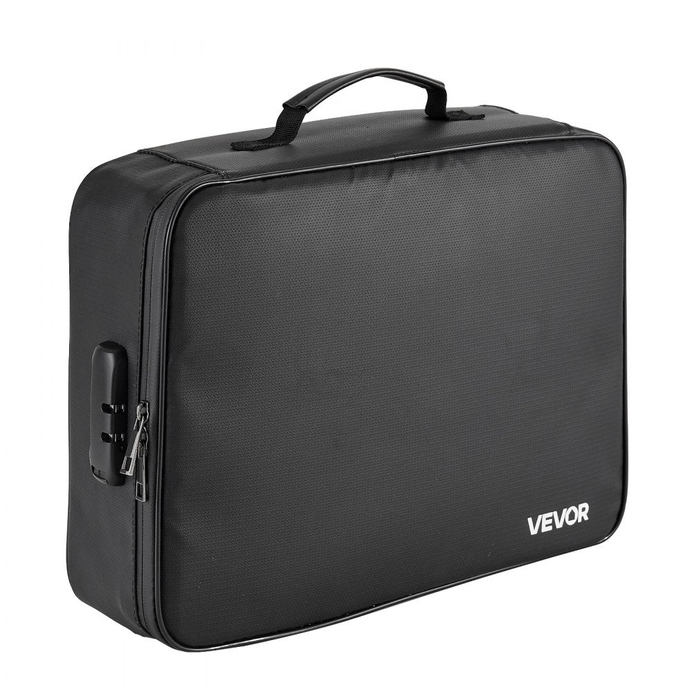 VEVOR Fireproof Document Box, 1832 ℉ Heat Insulated Fireproof & Waterproof Box with Lock, Portable Multi-Layer Home Office Travel File Storage Organizer, for Passports, Important Documents, Files