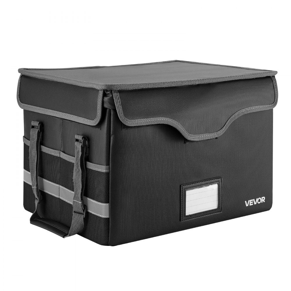 VEVOR Fireproof Document Box, 1832 ℉ Heat Insulated Fireproof & Waterproof Box with Lock, Portable File Storage Security Organizer Home Office Travel Use, for Passports, Important Documents & Files