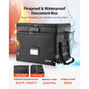 VEVOR Fireproof Document Box, 1832 ℉ Heat Insulated Fireproof & Waterproof Box with Lock, Portable Two-Layer File Storage Organizer Home Office Travel Use, for Passports, Important Documents, Files