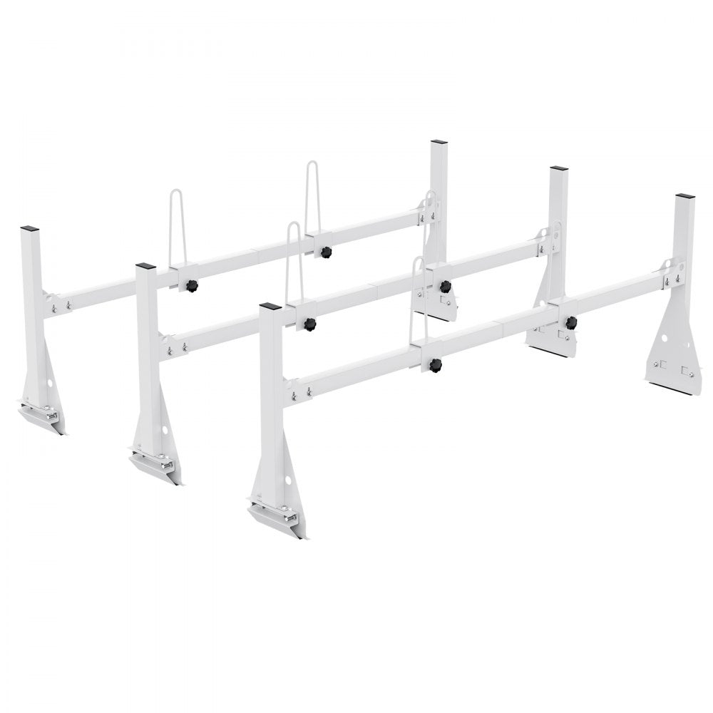 VEVOR Trailer Ladder Rack, 59" Adjustable Roof Rack, 3 Crossbars Van Roof Ladder Rack with Straps, 800 lbs Capacity Steel, Fit for Chevrolet Express 1500 2500 3500/ Ford E150 E250 E350/ GMC Savana