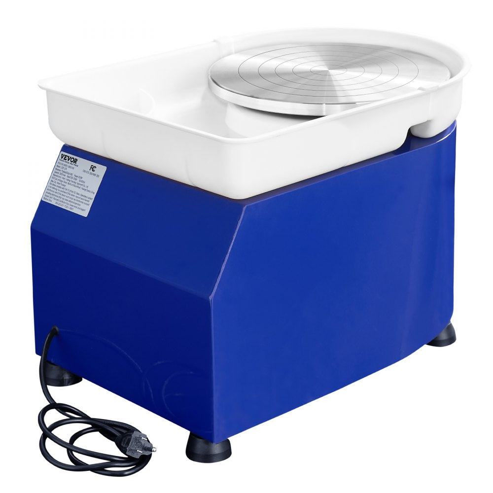 VEVOR Pottery Wheel for Adults and Beginners, 350W, 11in Clay Wheel Forming Machine, Adjustable 0-300RPM Speed Handle and Pedal Control, ABS Detachable Basin, Accessory Kit for Craft DIY, Blue Updated