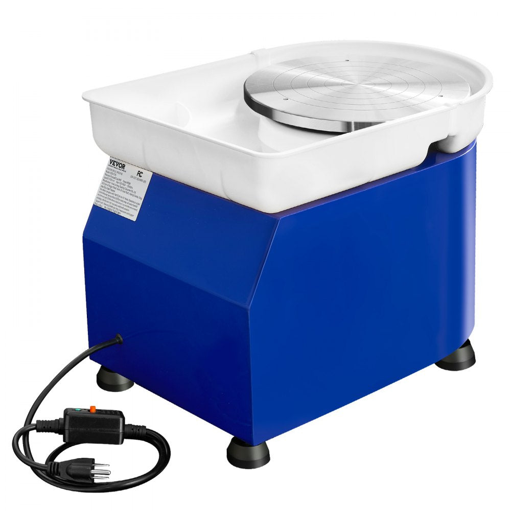 VEVOR Pottery Wheel, 450W, For Adults and Beginners, 11in Clay Wheel Machine,  Adjustable 60-300RPM Speed Handle and Pedal, ABS Detachable Basin, Accessory Kit for Craft DIY, LCD Touch Screen, Blue