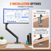 VEVOR Single Monitor Mount with USB, Supports 13"-35" Screen, Adjustable Gas Spring Monitor Arm, Holds up to 26.4 lbs, Monitor Arm Desk Mount with C-Clamp/Grommet Mounting Base, VESA Mount 75/100mm