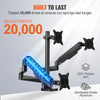 VEVOR Triple Monitor Mount, Supports 13"-27" Screens, Fully Adjustable Gas Spring Monitor Arm, Holds up to 20 lbs per Arm, Triple Monitor Stand with C-Clamp/Grommet Mounting Base, VESA Mount 75/100 mm